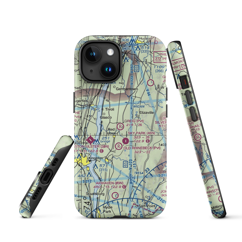 Greig Farm Airport (9NK4) VFR Sectional  Tough iPhone Case iPhone 15 model shown