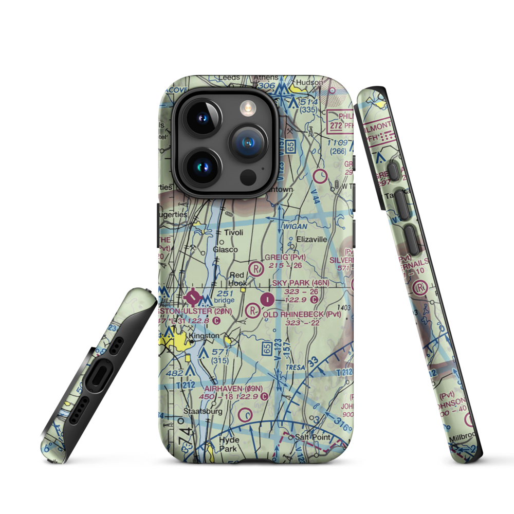 Greig Farm Airport (9NK4) VFR Sectional  Tough iPhone Case iPhone 15 Pro model shown