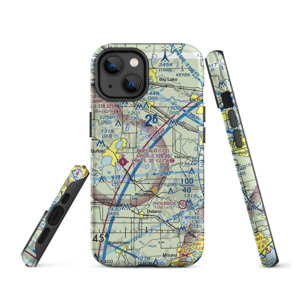 Greseth Seaplane Base (19MN) VFR Sectional  Tough iPhone Case iPhone 14 model shown