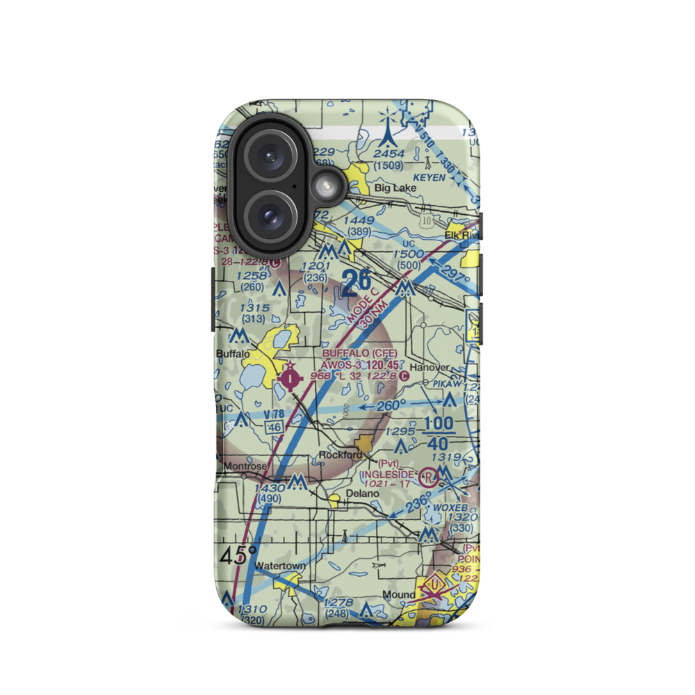 Greseth Seaplane Base (19MN) VFR Sectional  Tough iPhone Case iPhone 16 model shown