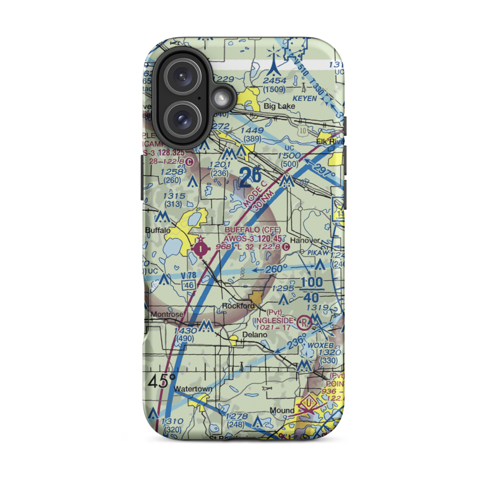 Greseth Seaplane Base (19MN) VFR Sectional  Tough iPhone Case iPhone 16 Plus model shown