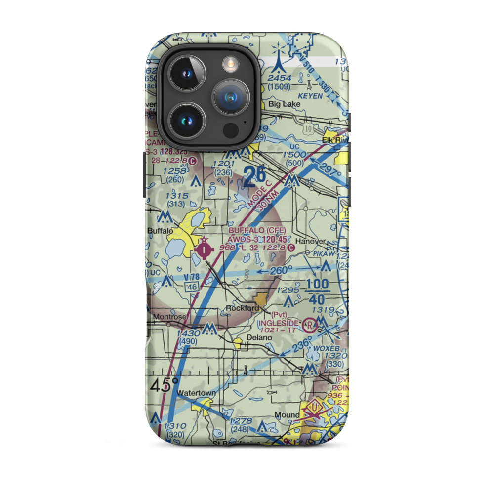 Greseth Seaplane Base (19MN) VFR Sectional  Tough iPhone Case iPhone 16 Pro Max model shown