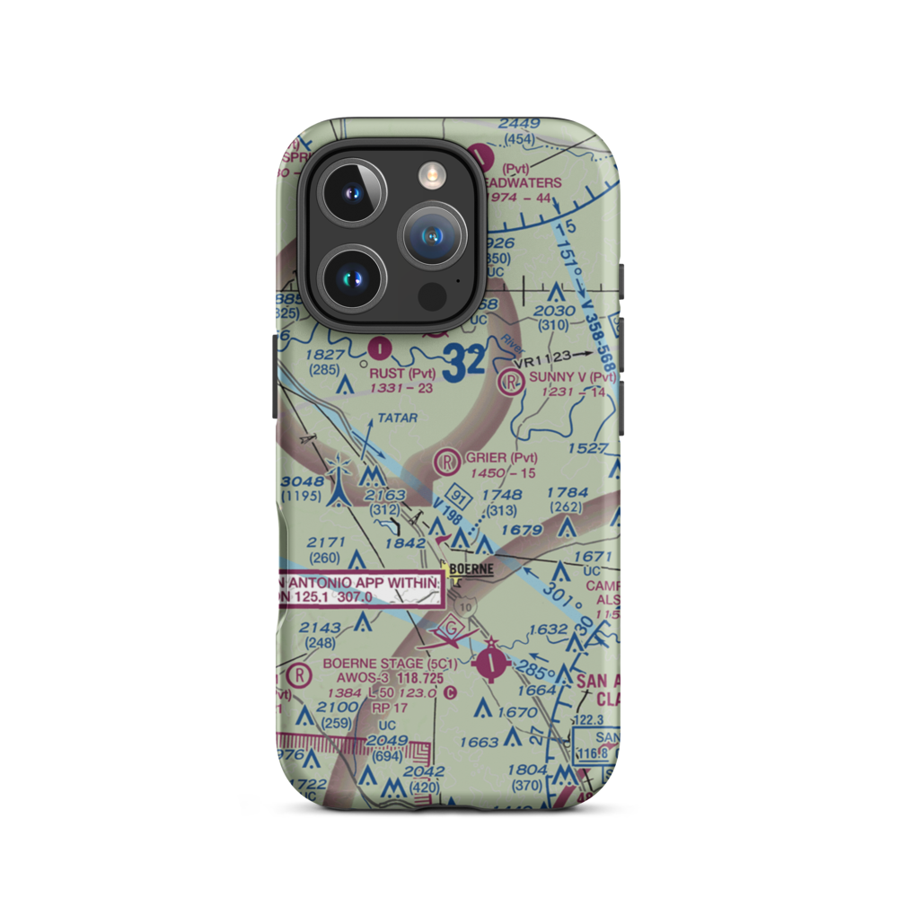Grier Airport (71TX) VFR Sectional  Tough iPhone Case iPhone 16 Pro model shown