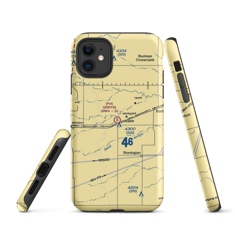 Griffin Field (4CO3) VFR Sectional  Tough iPhone Case iPhone 11 model shown