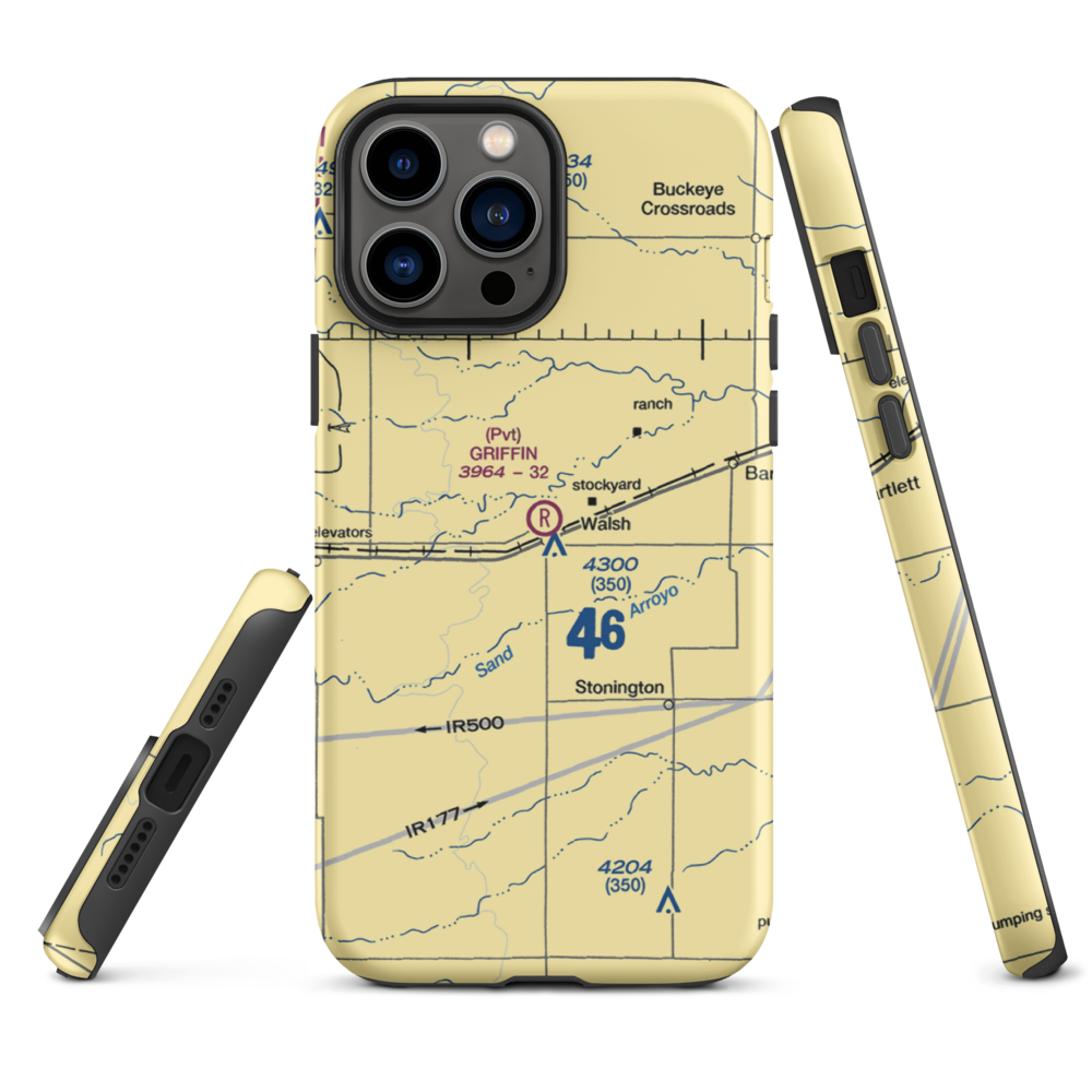 Griffin Field (4CO3) VFR Sectional  Tough iPhone Case iPhone 13 Pro Max model shown