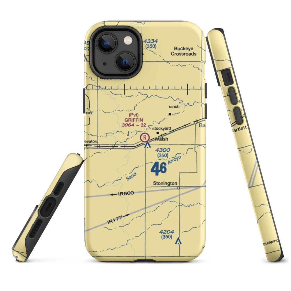 Griffin Field (4CO3) VFR Sectional  Tough iPhone Case iPhone 14 Plus model shown