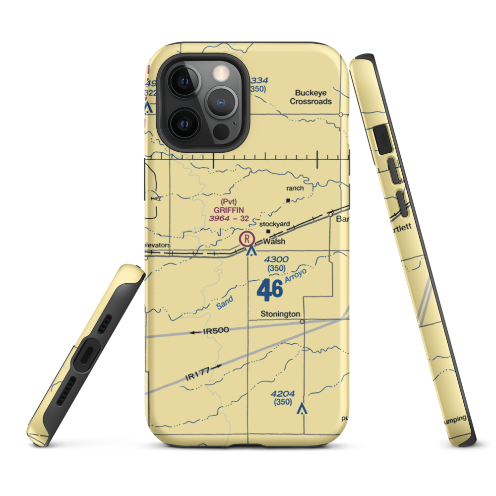 Griffin Field (4CO3) VFR Sectional  Tough iPhone Case iPhone 12 Pro Max model shown