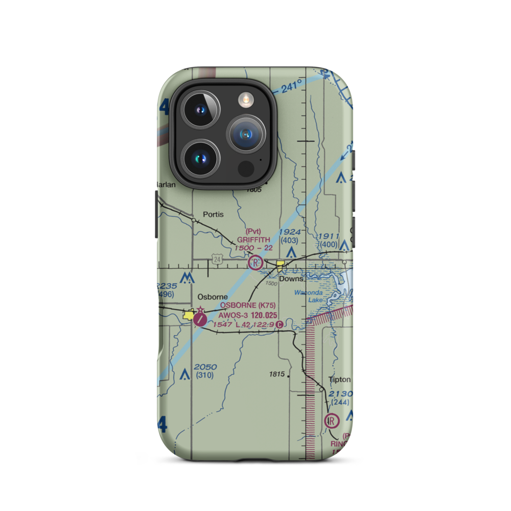 Griffith Field (65KS) VFR Sectional  Tough iPhone Case iPhone 16 Pro model shown
