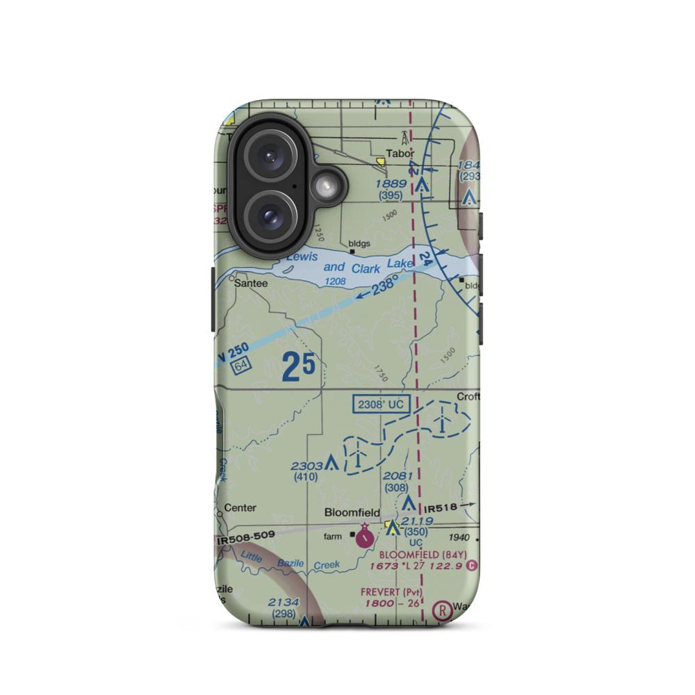 Grimm Farm Airport (31NE) VFR Sectional  Tough iPhone Case iPhone 16 model shown