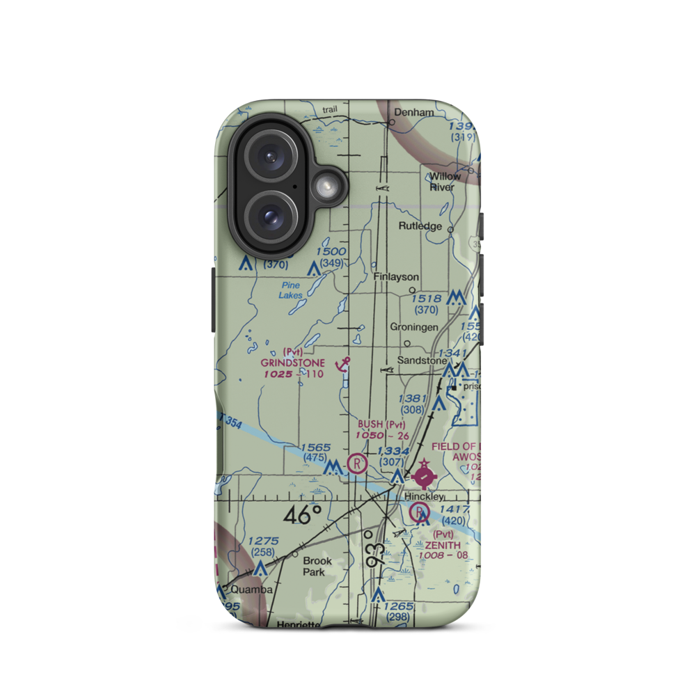 Grindstone Lake Seaplane Base (0MN2) VFR Sectional  Tough iPhone Case iPhone 16 model shown