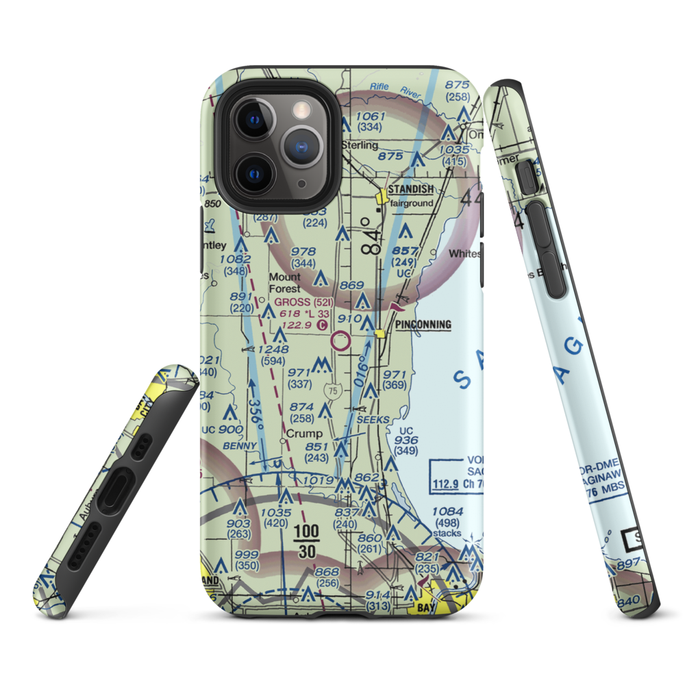 Gross Airport (52I) VFR Sectional  Tough iPhone Case iPhone 11 Pro model shown