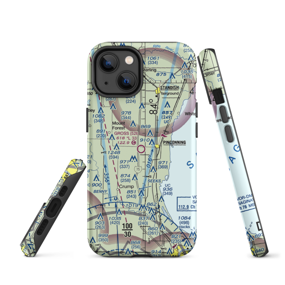 Gross Airport (52I) VFR Sectional  Tough iPhone Case iPhone 14 model shown