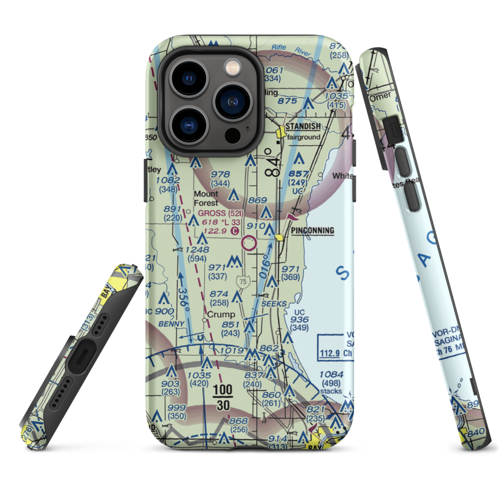 Gross Airport (52I) VFR Sectional  Tough iPhone Case iPhone 14 Pro Max model shown