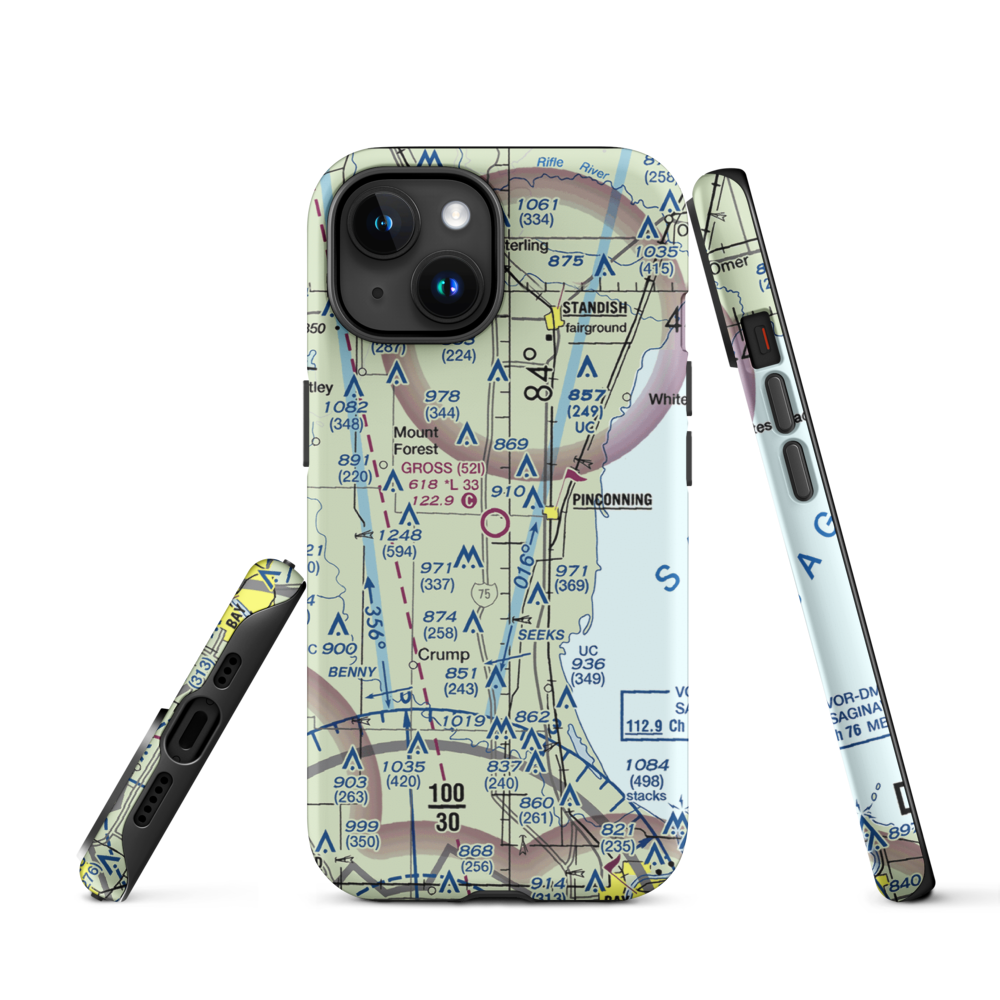 Gross Airport (52I) VFR Sectional  Tough iPhone Case iPhone 15 model shown