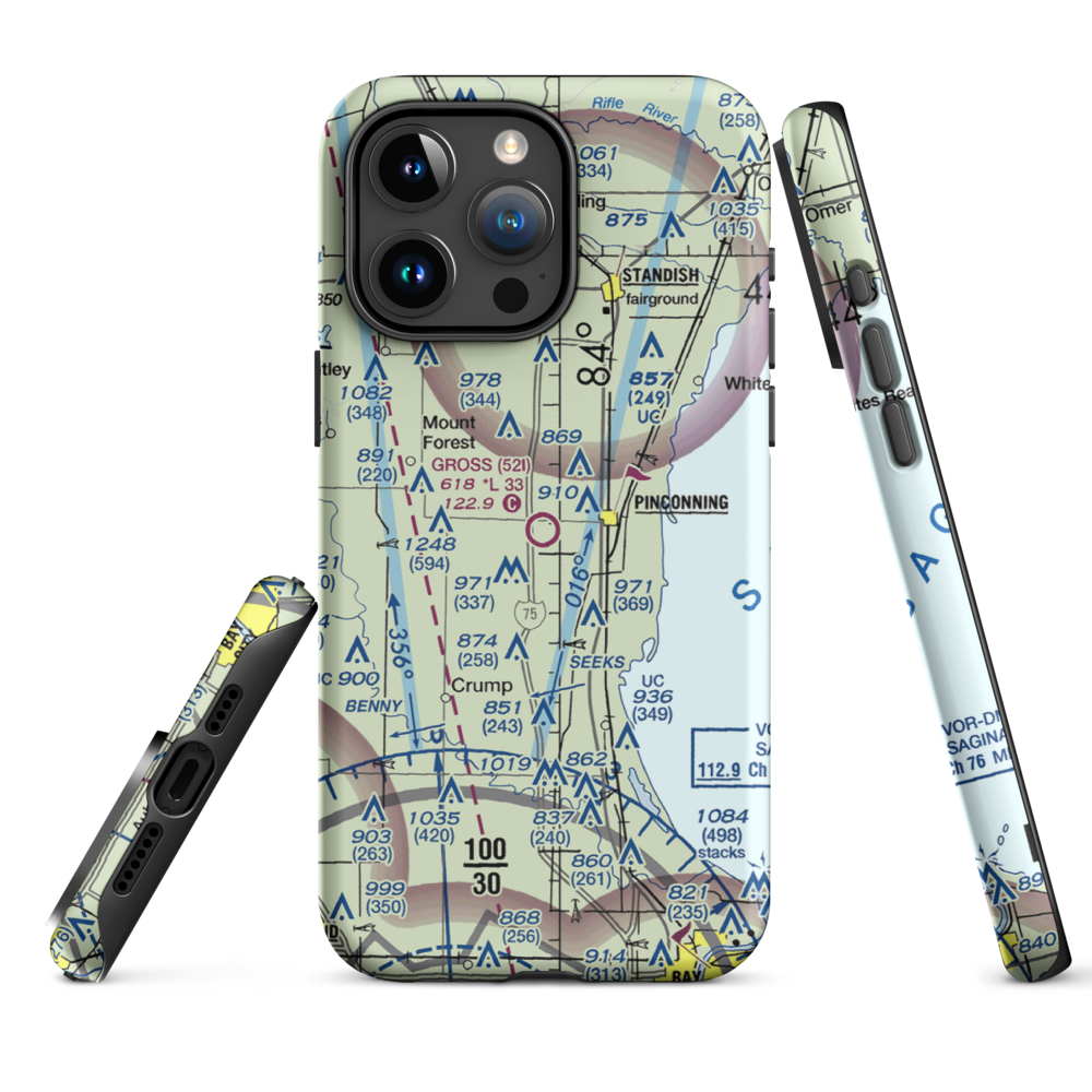 Gross Airport (52I) VFR Sectional  Tough iPhone Case iPhone 15 Pro Max model shown