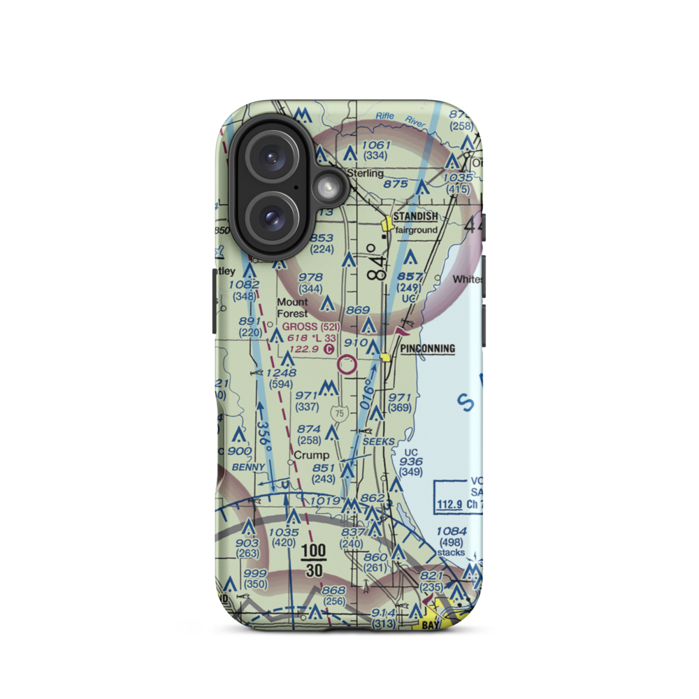 Gross Airport (52I) VFR Sectional  Tough iPhone Case iPhone 16 model shown