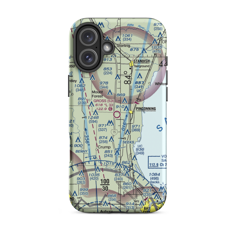 Gross Airport (52I) VFR Sectional  Tough iPhone Case iPhone 16 Plus model shown
