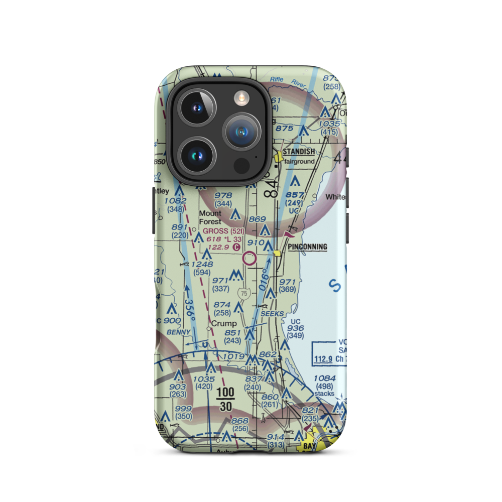 Gross Airport (52I) VFR Sectional  Tough iPhone Case iPhone 16 Pro model shown