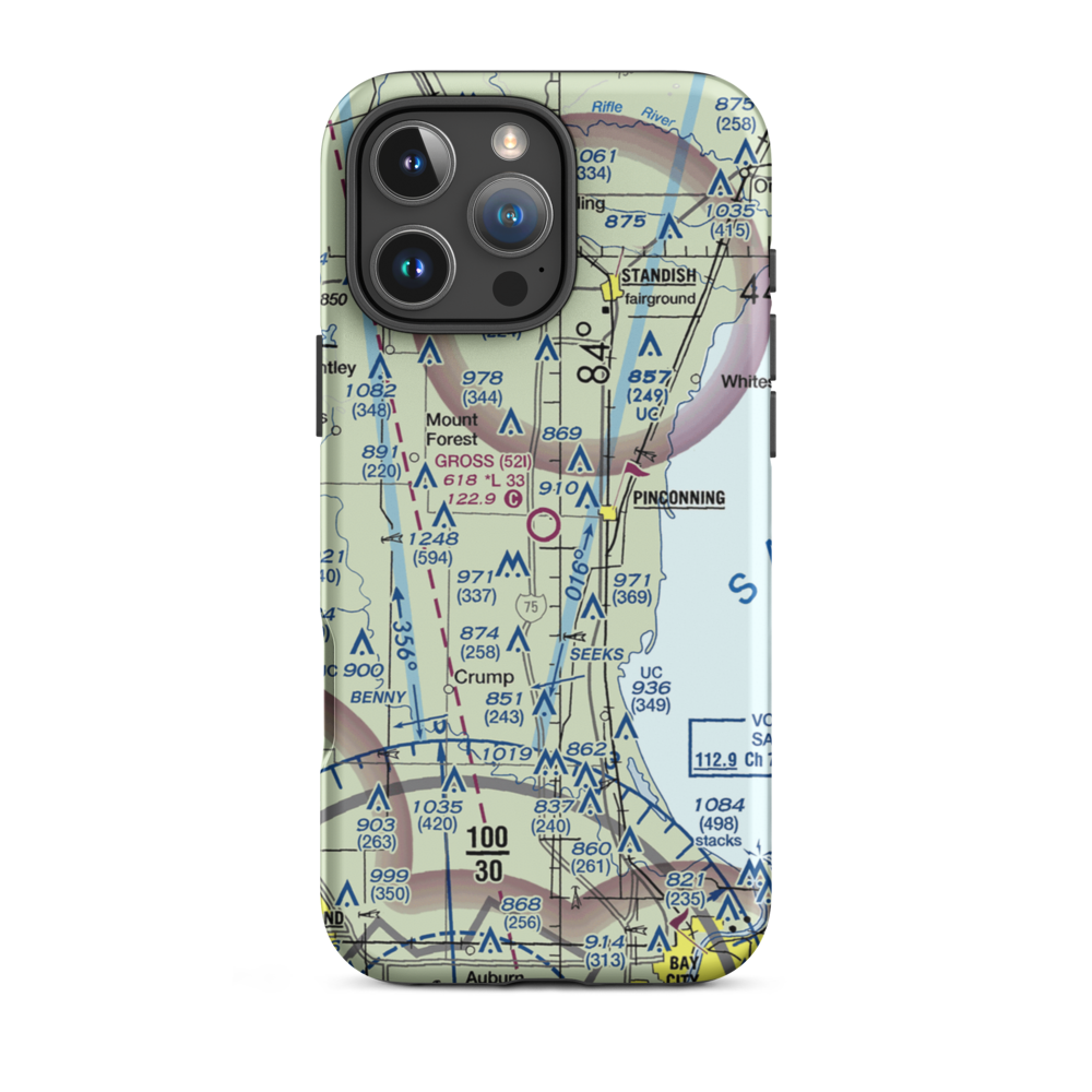 Gross Airport (52I) VFR Sectional  Tough iPhone Case iPhone 16 Pro Max model shown