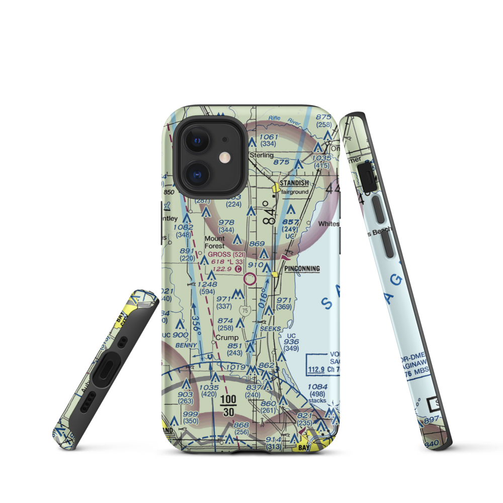 Gross Airport (52I) VFR Sectional  Tough iPhone Case iPhone 12 mini model shown