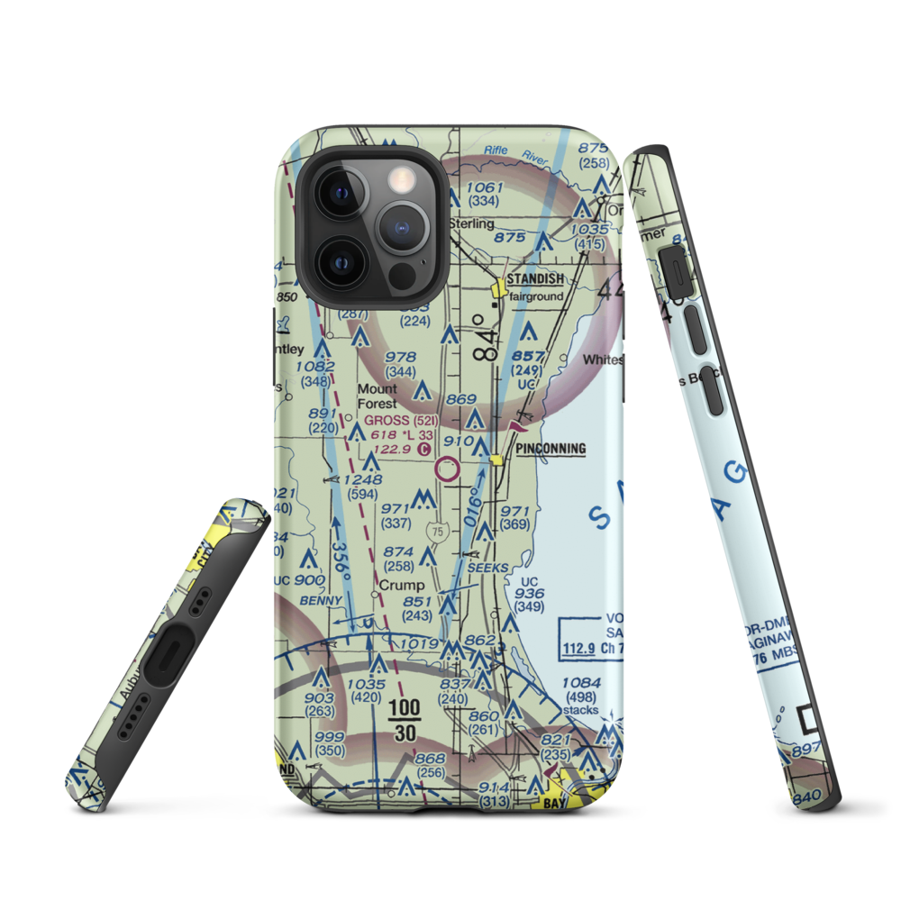 Gross Airport (52I) VFR Sectional  Tough iPhone Case iPhone 12 Pro model shown