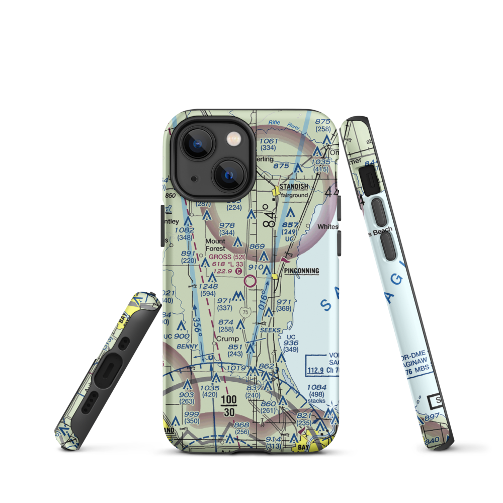 Gross Airport (52I) VFR Sectional  Tough iPhone Case iPhone 13 mini model shown