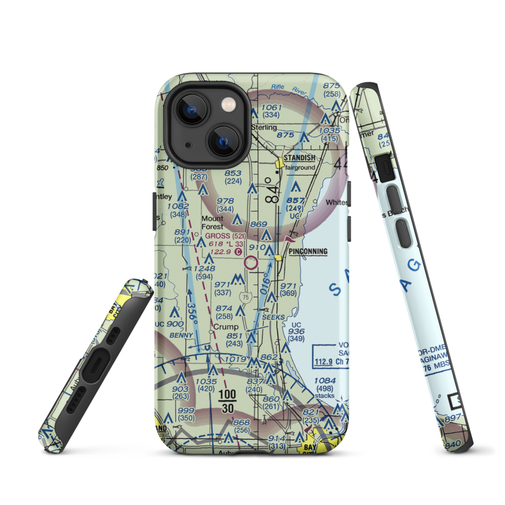 Gross Airport (52I) VFR Sectional  Tough iPhone Case iPhone 13 model shown