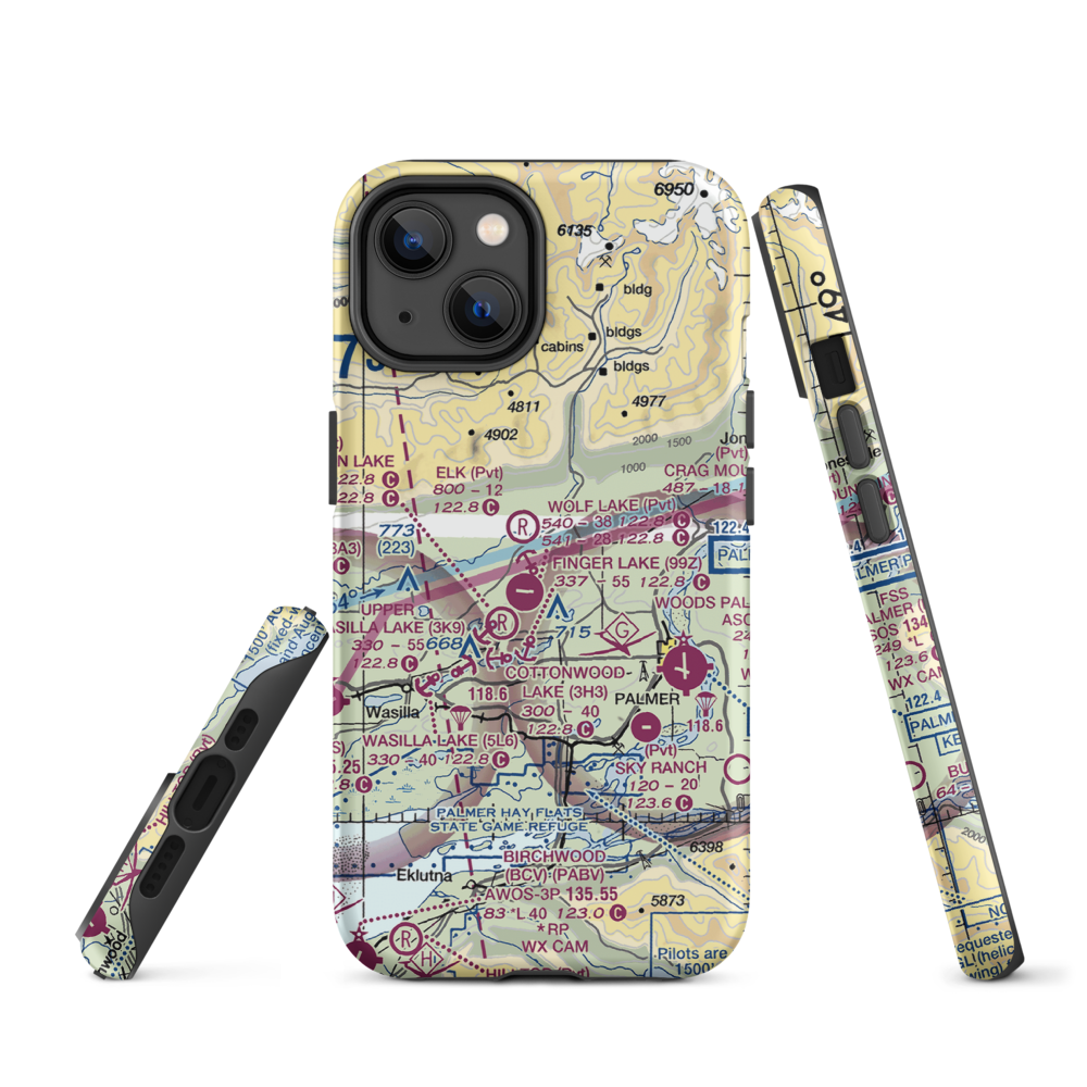 Grouse Ridge Airport (AK93) VFR Sectional  Tough iPhone Case iPhone 14 model shown