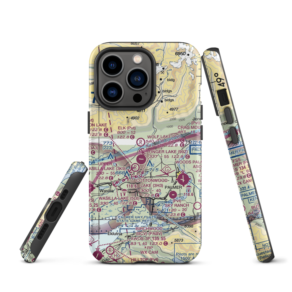 Grouse Ridge Airport (AK93) VFR Sectional  Tough iPhone Case iPhone 13 Pro model shown