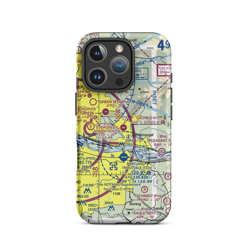 Grove Field (1W1) VFR Sectional  Tough iPhone Case iPhone 16 Pro model shown