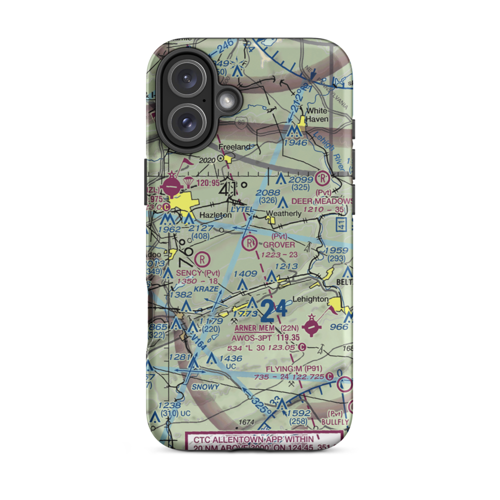 Grover Airport (PS12) VFR Sectional  Tough iPhone Case iPhone 16 Plus model shown