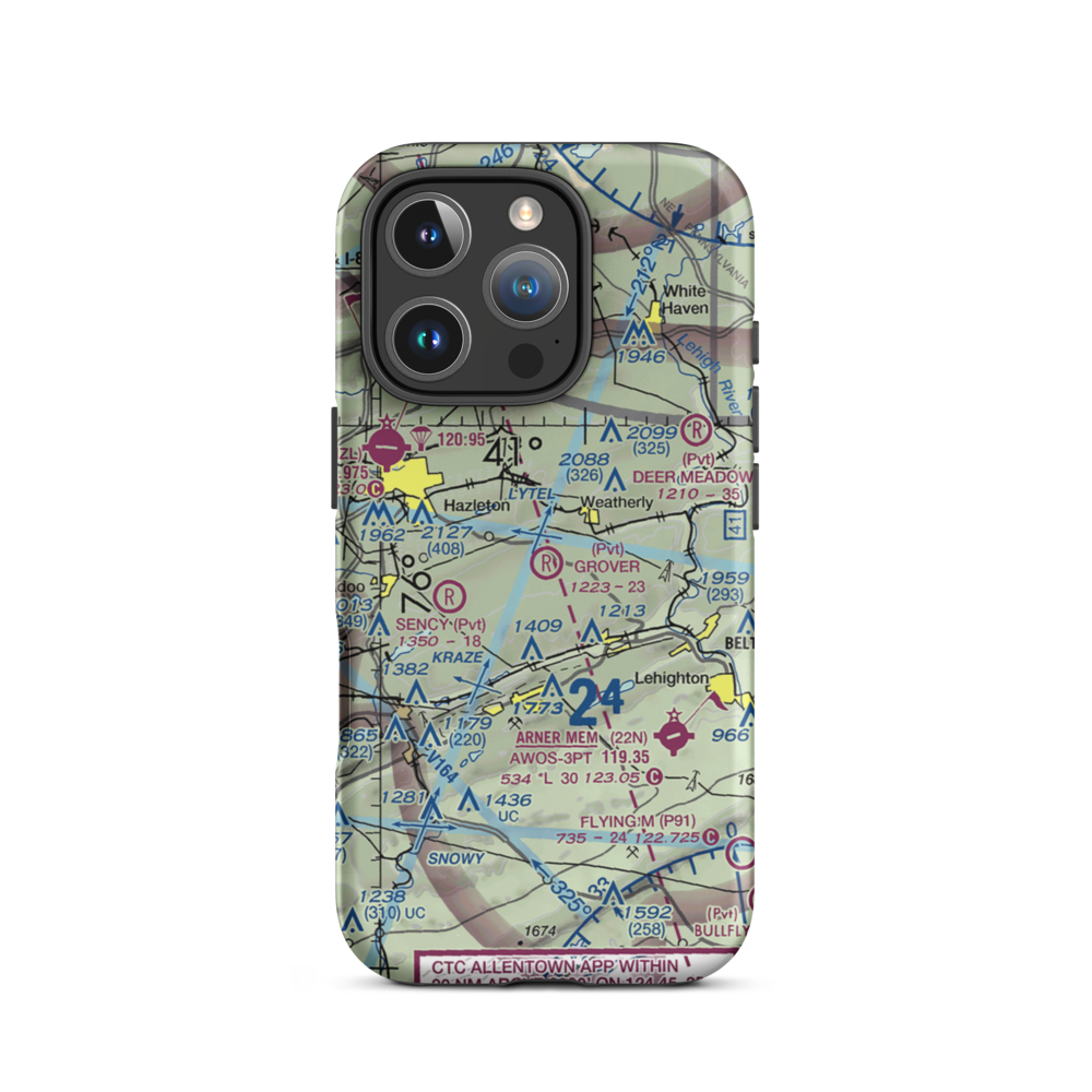 Grover Airport (PS12) VFR Sectional  Tough iPhone Case iPhone 16 Pro model shown