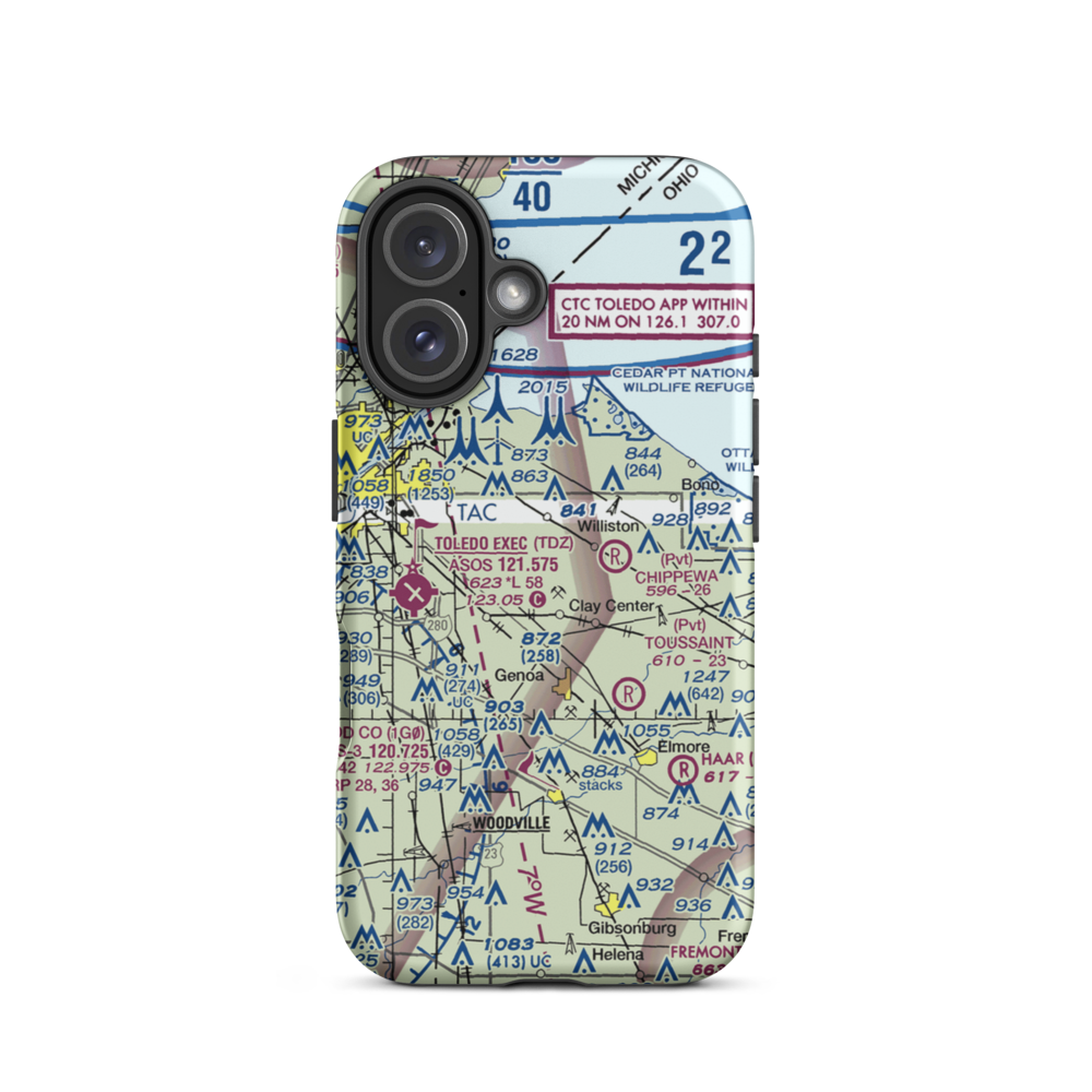Gruetter Airport (5OI7) VFR Sectional  Tough iPhone Case iPhone 16 model shown