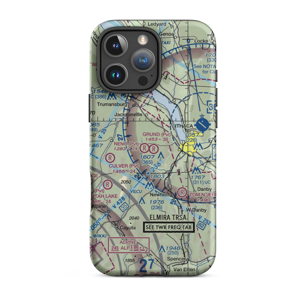 Grund Field (NY55) VFR Sectional  Tough iPhone Case iPhone 16 Pro Max model shown