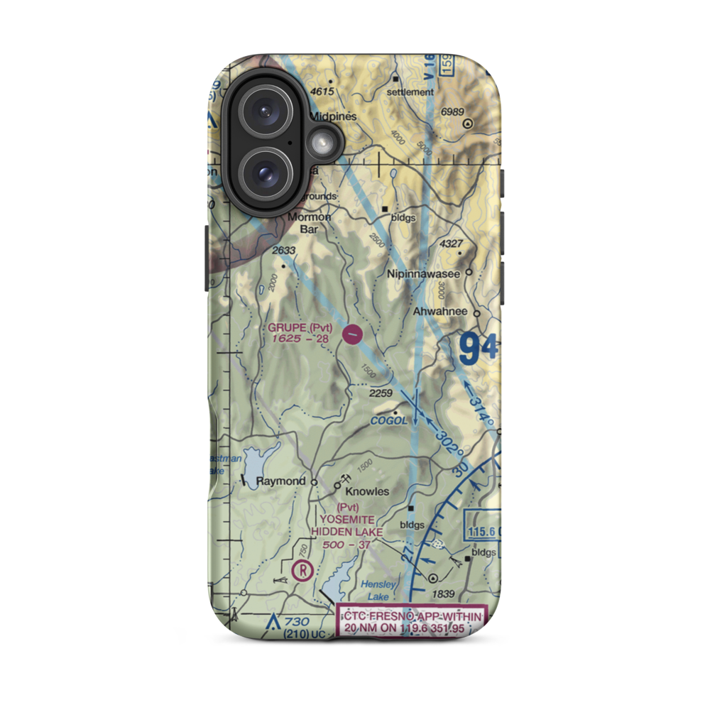Grupe Ranch Airport (5CL0) VFR Sectional  Tough iPhone Case iPhone 16 Plus model shown