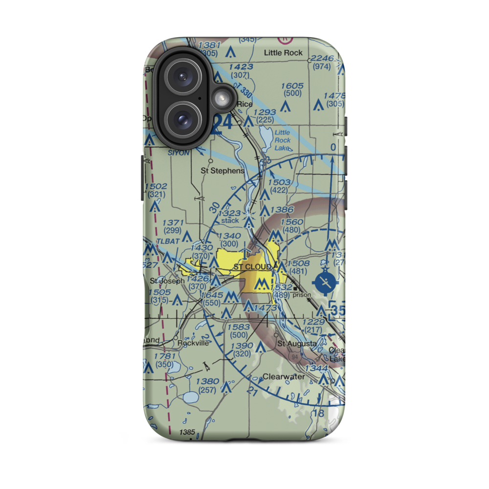Guggenberger Airport (MY47) VFR Sectional  Tough iPhone Case iPhone 16 Plus model shown