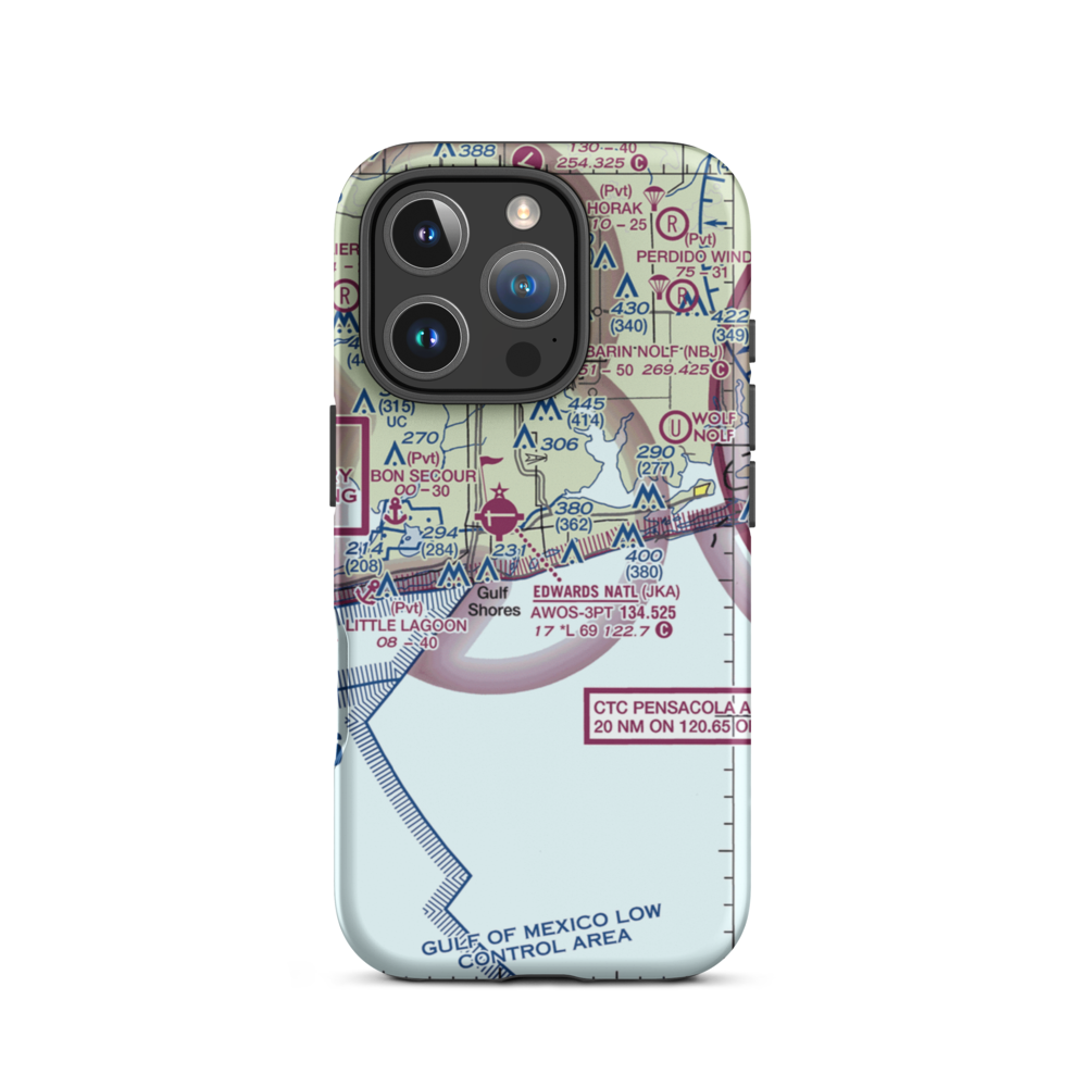 Gulf State Park Seaplane Base (AL75) VFR Sectional  Tough iPhone Case iPhone 16 Pro model shown