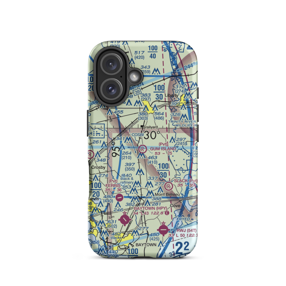 Gum Island Airport (3TE1) VFR Sectional  Tough iPhone Case iPhone 16 model shown