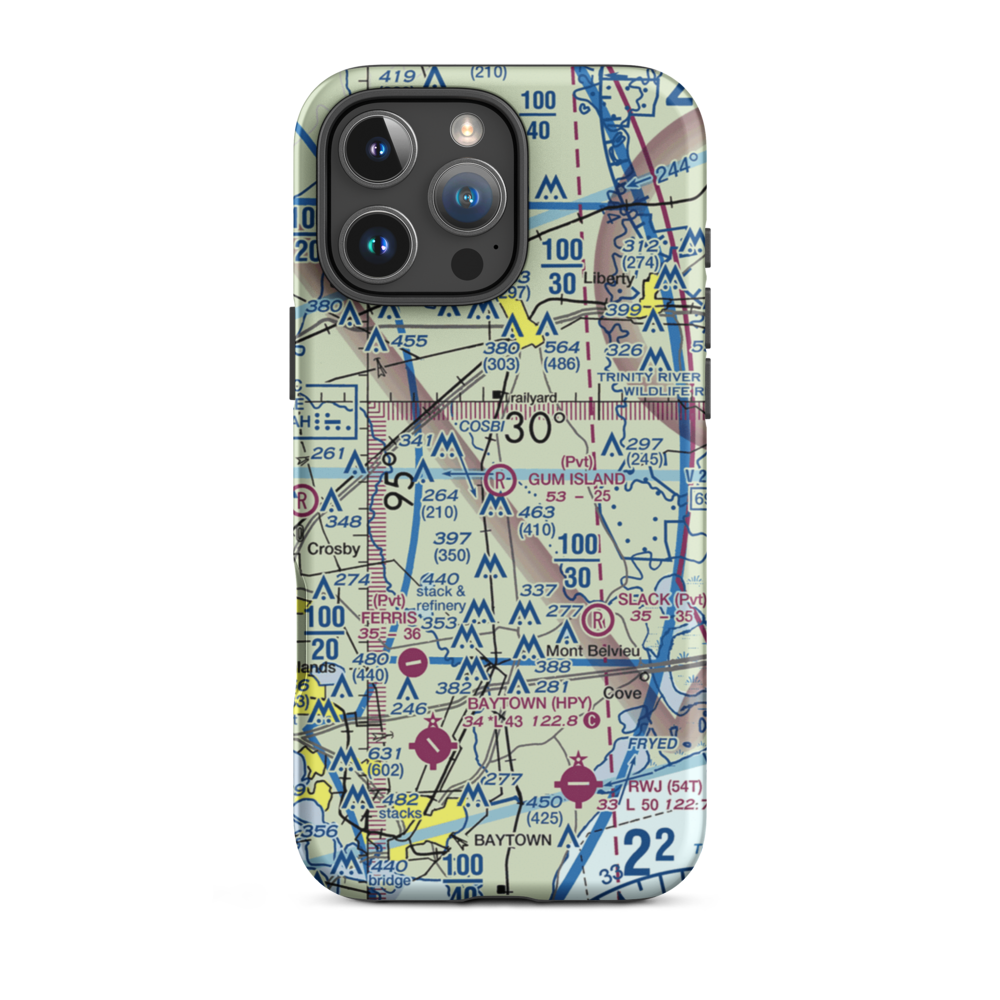 Gum Island Airport (3TE1) VFR Sectional  Tough iPhone Case iPhone 16 Pro Max model shown