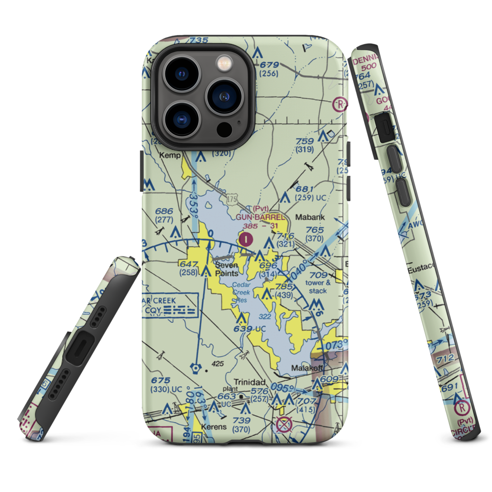 Gun Barrel City Airpark (74xa) VFR Sectional  Tough iPhone Case iPhone 13 Pro Max model shown