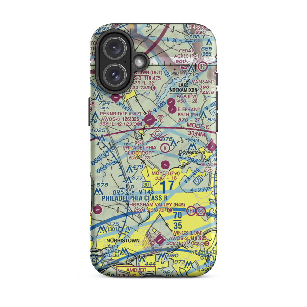 Gunden Airport (PS54) VFR Sectional  Tough iPhone Case iPhone 16 Plus model shown