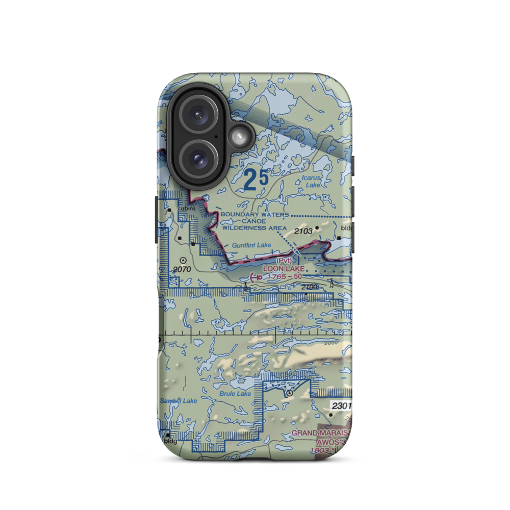 Gunflint Seaplane Base (MN54) VFR Sectional  Tough iPhone Case iPhone 16 model shown