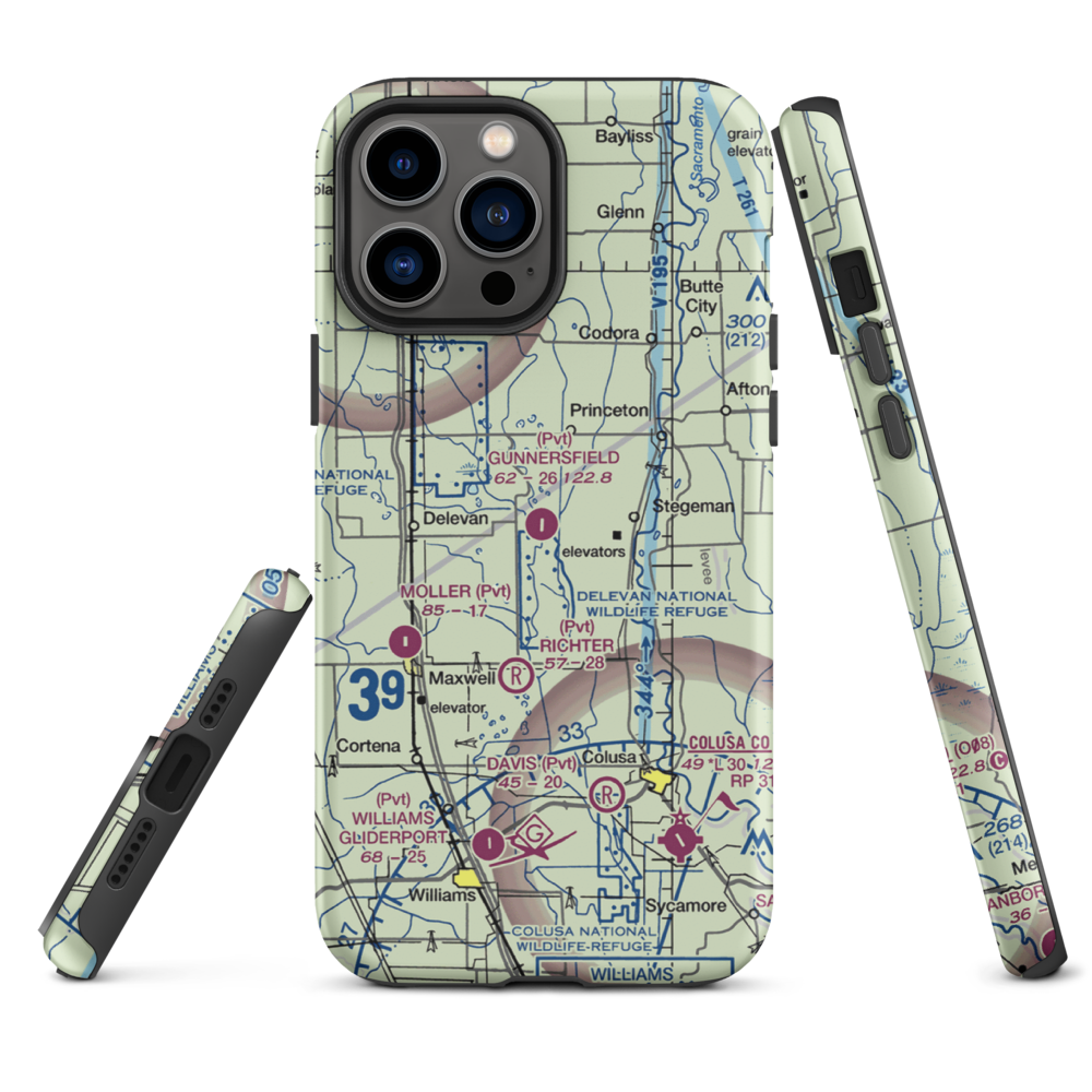 Gunnersfield Ranch Airport (71CL) VFR Sectional  Tough iPhone Case iPhone 13 Pro Max model shown