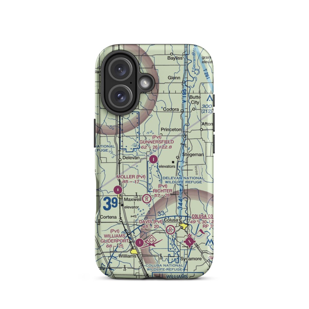 Gunnersfield Ranch Airport (71CL) VFR Sectional  Tough iPhone Case iPhone 16 model shown