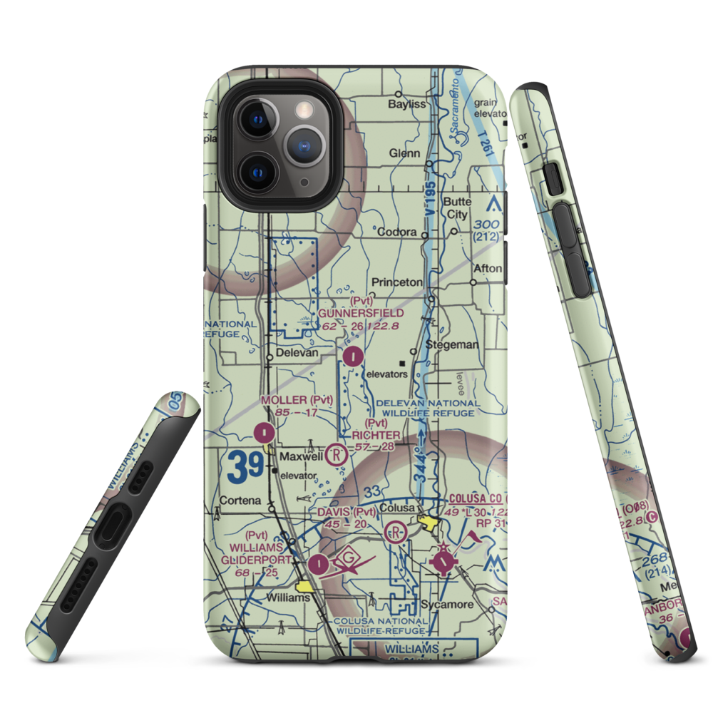Gunnersfield Ranch Airport (71CL) VFR Sectional  Tough iPhone Case iPhone 11 Pro Max model shown