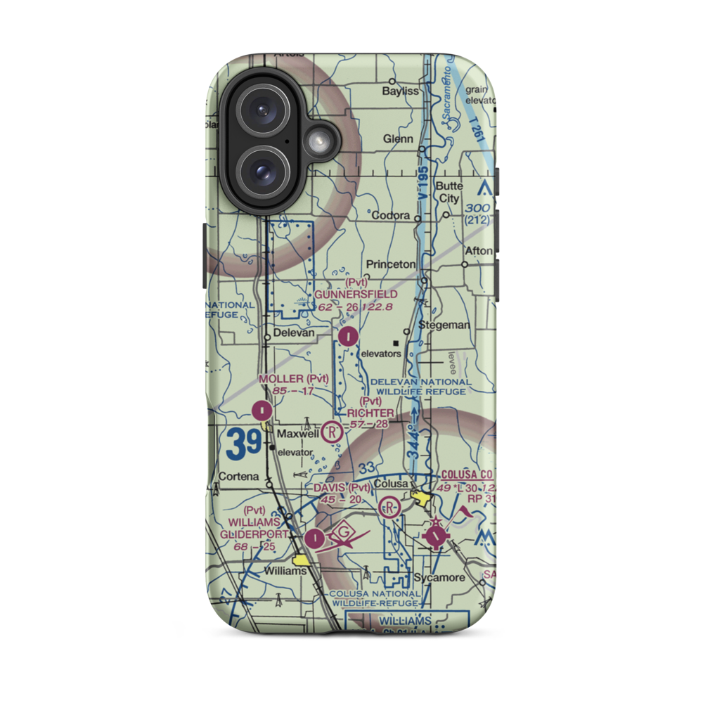 Gunnersfield Ranch Airport (71CL) VFR Sectional  Tough iPhone Case iPhone 16 Plus model shown