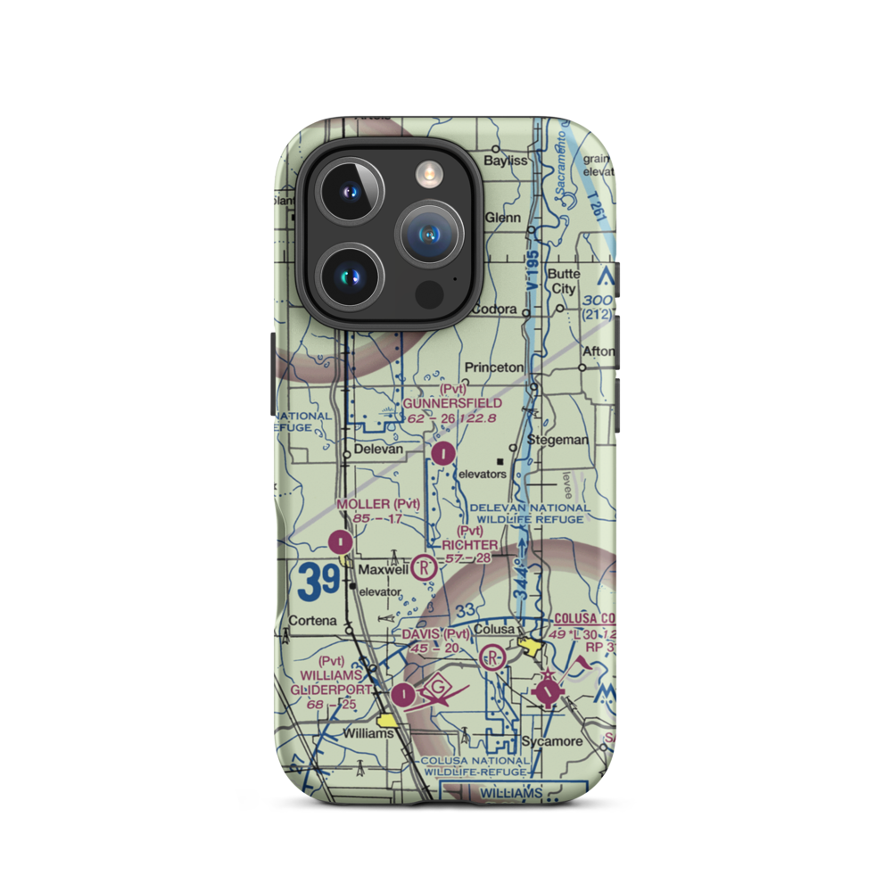 Gunnersfield Ranch Airport (71CL) VFR Sectional  Tough iPhone Case iPhone 16 Pro model shown