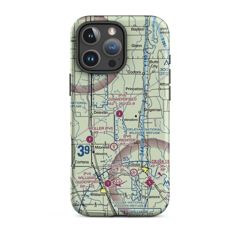 Gunnersfield Ranch Airport (71CL) VFR Sectional  Tough iPhone Case iPhone 16 Pro Max model shown