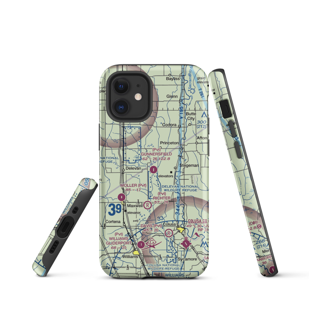 Gunnersfield Ranch Airport (71CL) VFR Sectional  Tough iPhone Case iPhone 12 mini model shown