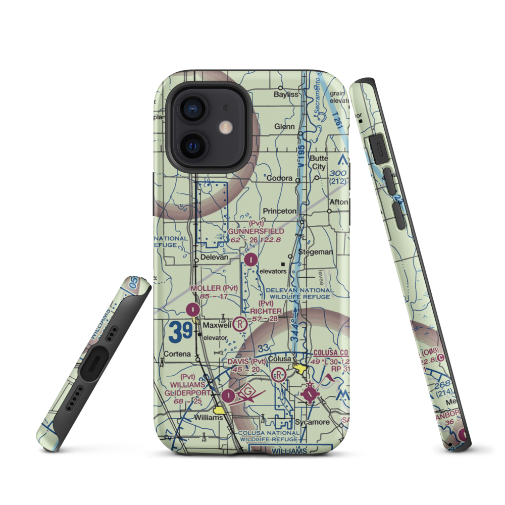 Gunnersfield Ranch Airport (71CL) VFR Sectional  Tough iPhone Case iPhone 12 model shown